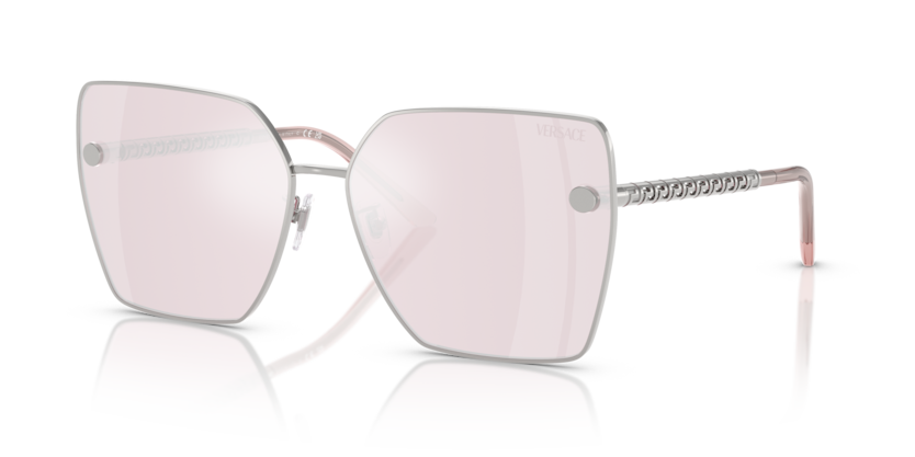 Versace VE2270D 10007V Square Sunglasses – Silver/Pink Mirror White Versace VE2270D Asian Fit 10007V Square Silver Sunglasses  main image 2