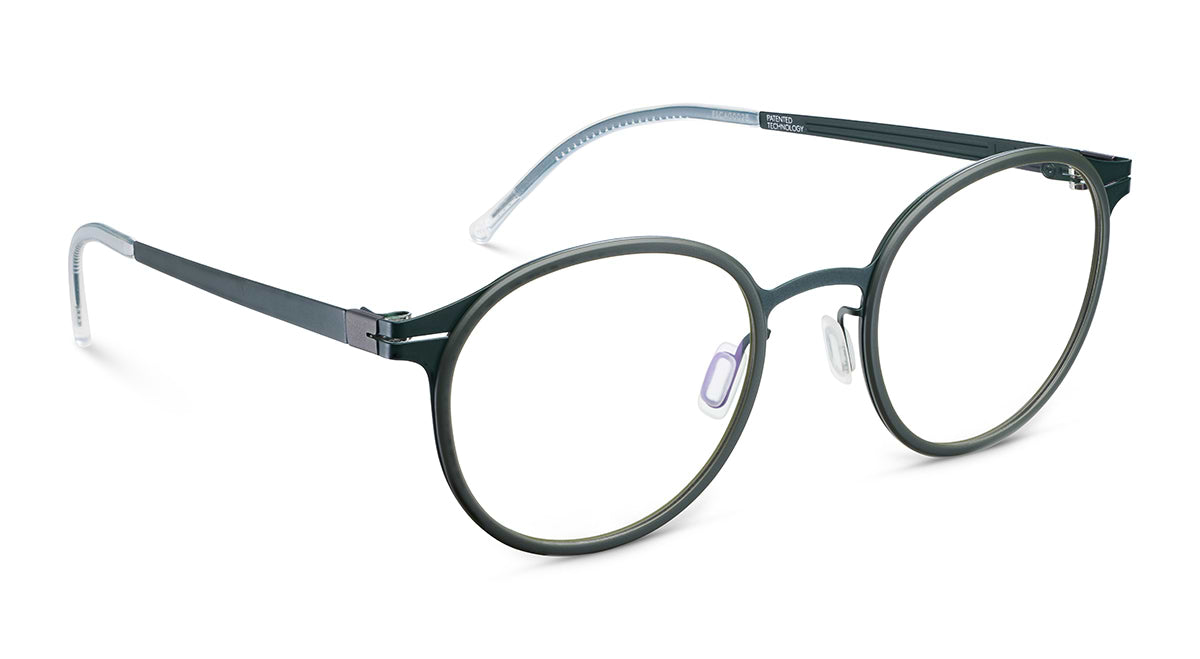 Bevel Eyeglasses Prescription Unisex Bevel Eyeglasses 6532 Benjamin BBGR Brown & Gray Metal Frame  main image 3