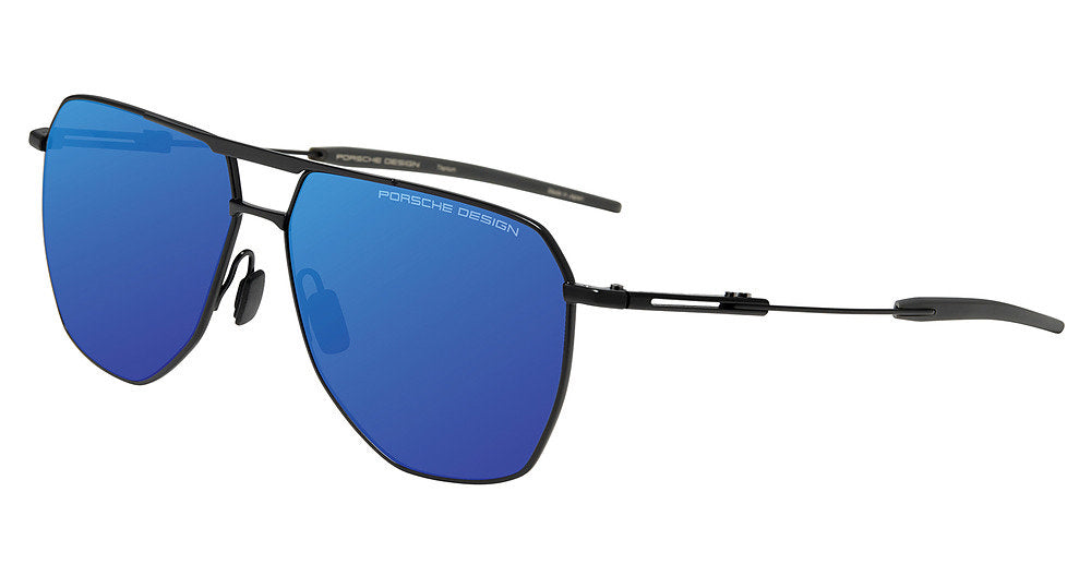 Porsche Design P86005 Mens Sunglasses, BLACK/GREY Blue Mirror A564