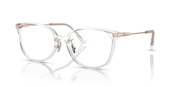 Coach HC6214D Clear Round Eyeglass Frames with Subtle Gray Tint HC6214D Eyeglasses Frames by Coach main image 3