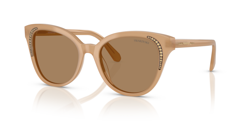 Swarovski Cat Eye‎ Sunglasses Beige Brown Crystal Detail Authentic Luxury Swarovski Cat Eye Sunglasses Beige Brown Crystal Detail  main image 3