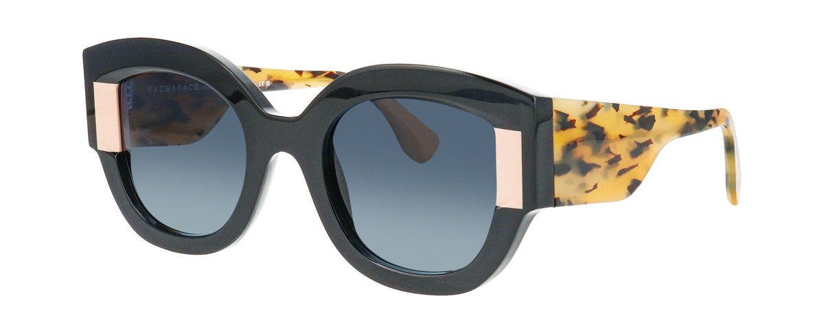 New FACE A FACE KAKEMO-1 3004 Brown Round Brown Sunglasses, Authentic Crap® Eyewear x Cabagges | The Funk Punk Shiitake Bioacetate  main image 2