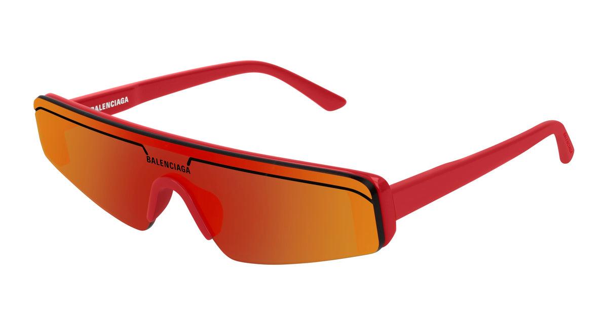 Balenciaga BB0003S 012 Sunglasses Brown Shield Frame, Bronze Mirror Lenses Balenciaga BB0003S XL (40 - 140) with Silver lenses and  main image 3