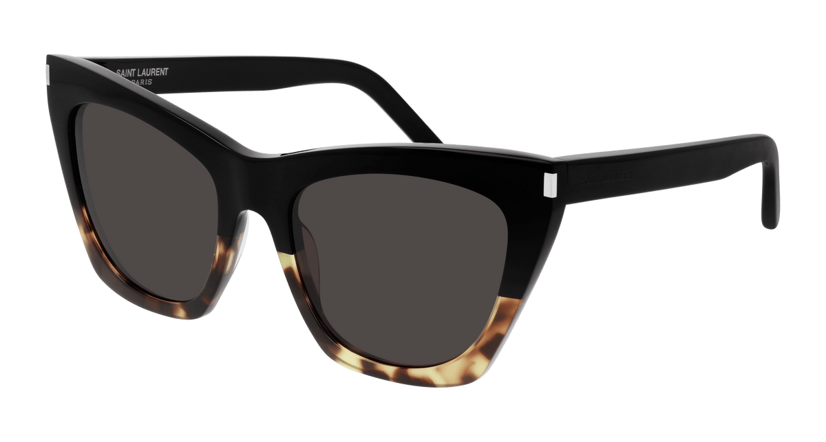 NEW SAINT LAURENT SUNGLASSES, SL214 KATE THIN 001 BLACK WOMEN SL 214 KATE Saint Laurent SL 214 Kate L (55 - 20) with Grey lenses and  main image 4