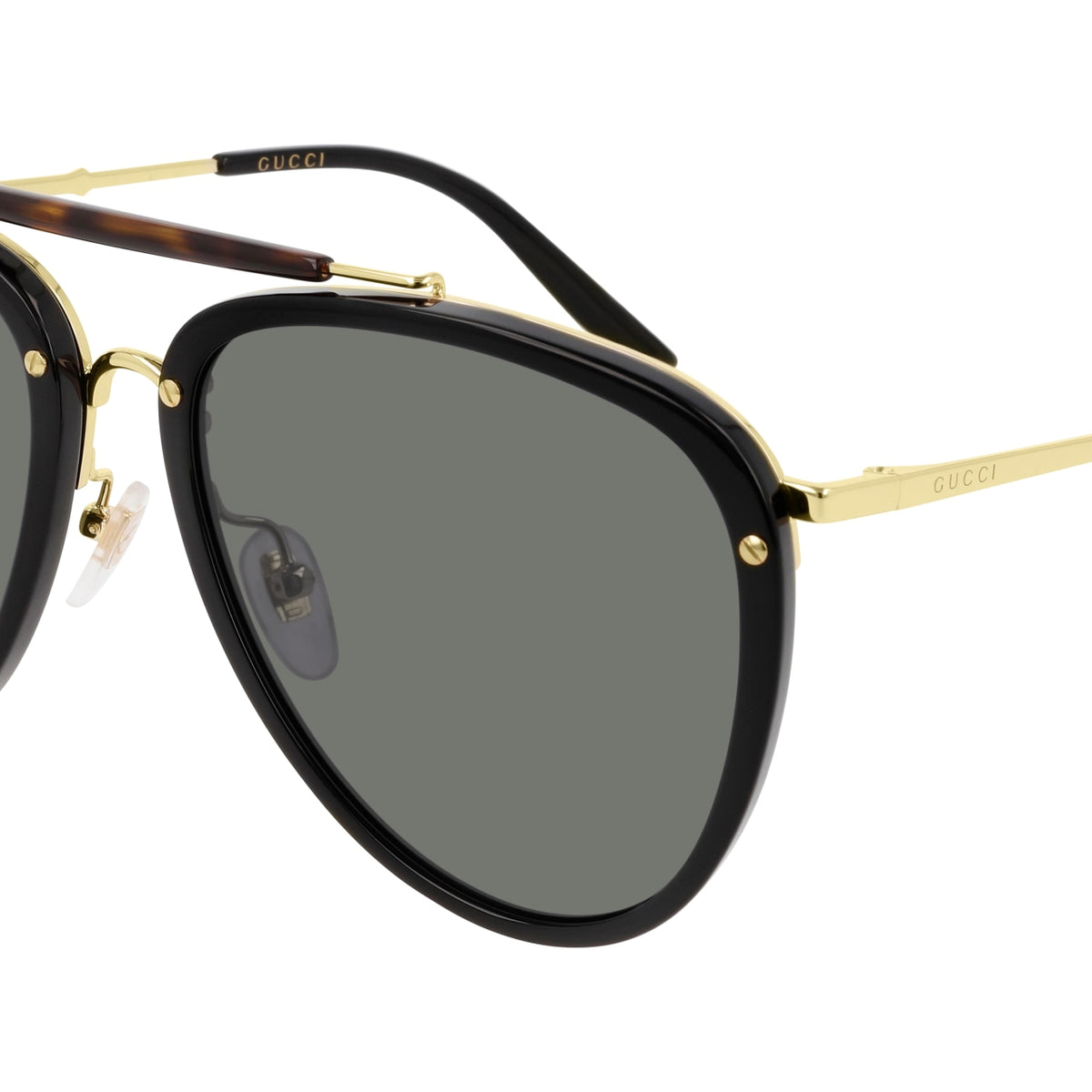 New- ? Authentic Gucci GG0672S Women\'s Aviator Sunglasses, Black/Grey Gucci GG0062S Aviator Sunglasses in Black Polarized  main image 3