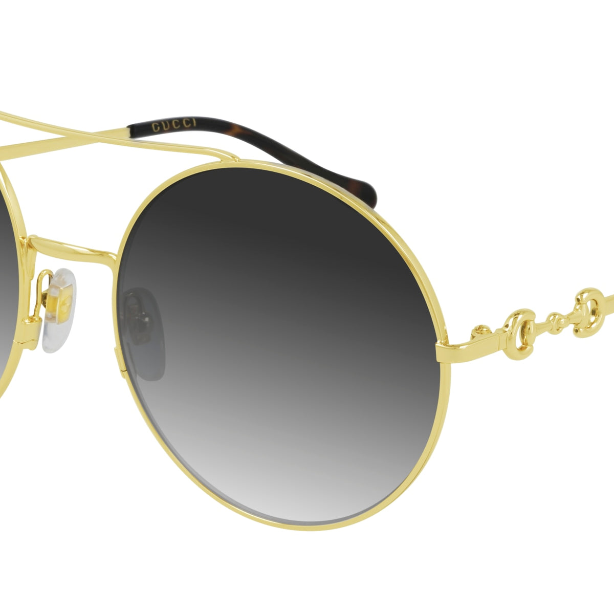 Gucci Black Sunglasses with Gold Horsebit Detail Gucci Crystal Bamboo Horsebit Sunglasses 3017/S Black 195911  main image 2