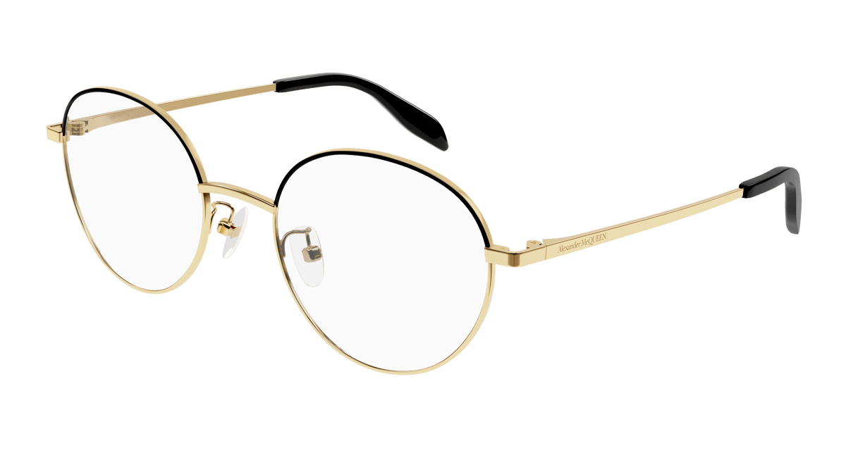 Alexander McQueen AM 0369O 003 Gold Metal Round Eyeglasses 53mm Alexander McQueen Gold Eyeglass Frames for sale | eBay main image 3