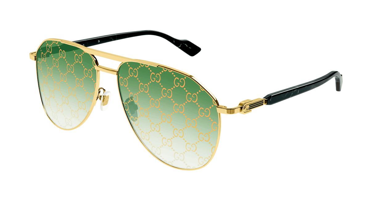 Gucci Green Sunglasses with Gold Double-G Accents Gucci GG1278S 002 Gold Green Sunglasses - eye-oo.com main image 4