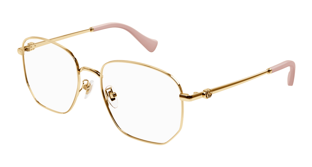 Gucci YA147507 ゴールド リザードレザーGフレーム カットガラス Brian's Gucci Rimless GG1221O Eyeglasses | Tinted Brown 30