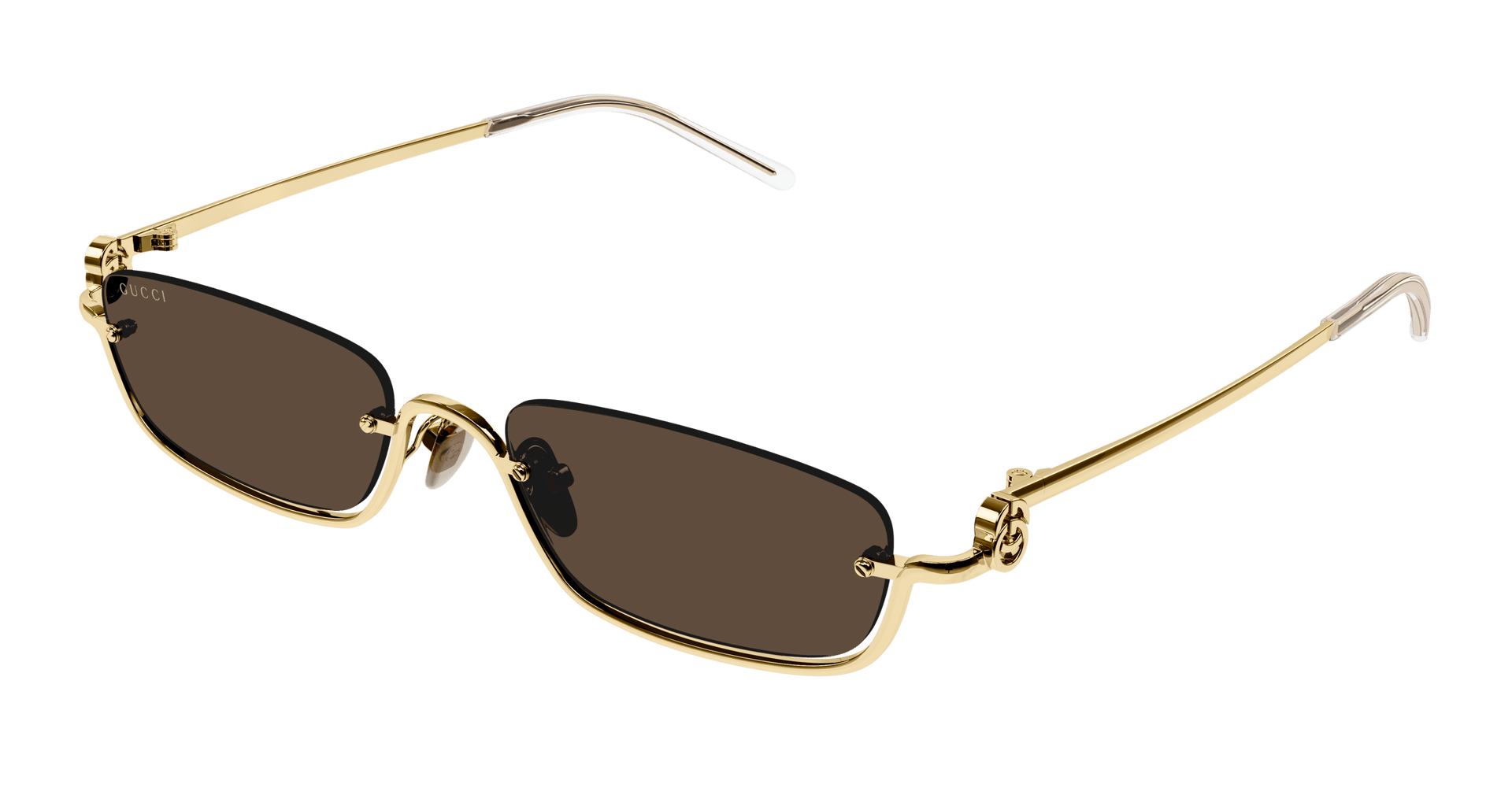サングラス+メガネ Vintage Gucci gold half-rim glasses Gucci Gold Half-Rim Double Bridge Glasses Gucci