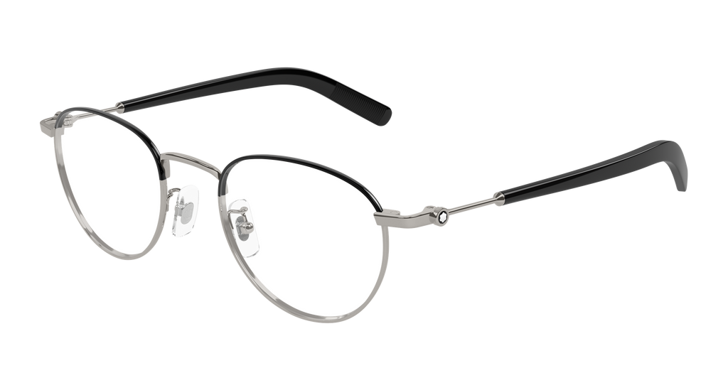 BrilaClassic　ブラックメガネ　ブラック×シルバー Montblanc MB0423O Eyeglasses | Select Eyewear
