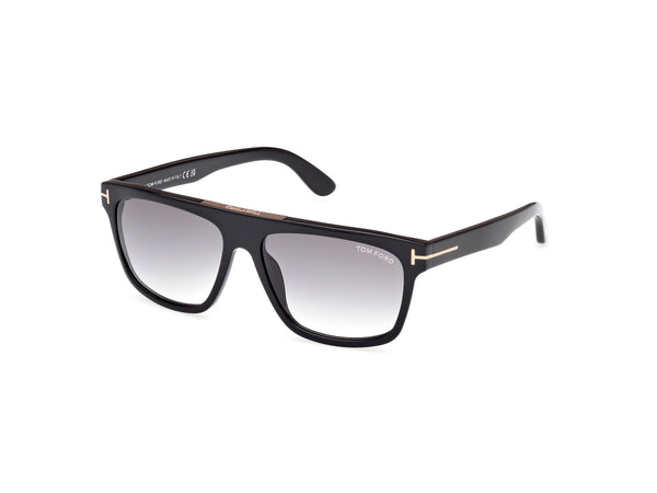 びろえ！TOMMASO CANDRIA TOM FORD FT1001 01A Shiny Black/Smoke 57-17-135 Sunglasses