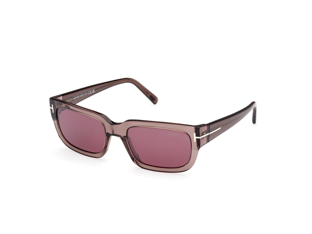 Tom Ford FT1075 Ezra Sunglasses Unisex Shiny Light Brown Bordeaux 54mm-19-140 •3 Tom Ford Ezra FT1075 Sunglasses in Shiny Light Brown  main image 3