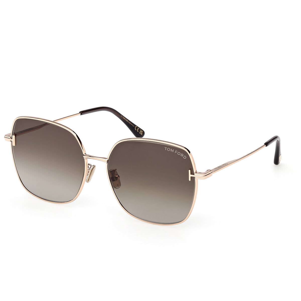 Tom Ford Square Alt Fit Sunglasses TF1250-K 28A Gold 59mm FT1250 Shop the Tom Ford FT1250-K Sunglasses Shiny Pink Gold/Smoke main image 4