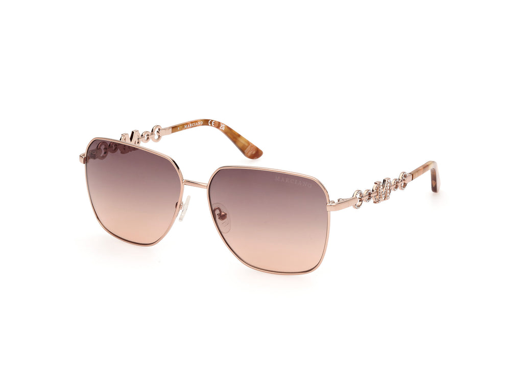 Guess Marciano GM00004 28F Rose Gold Aviator Sunglasses w/ Case & Box✨✨ Marciano GM00004 Sunglasses Women Shiny Rose Gold 59mm New  main image 3