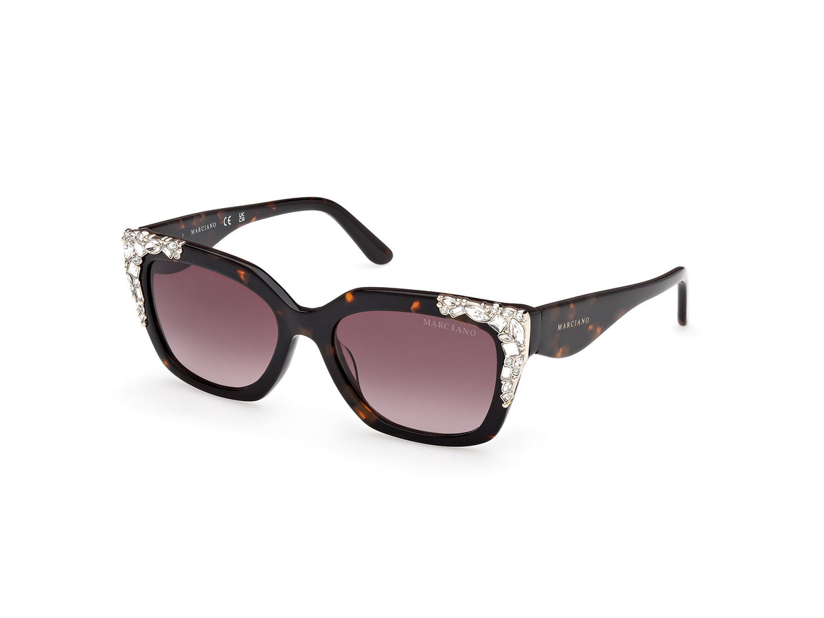 Guess By Marciano GM00027 Embellished Dark Havana Rectangular Sunglasses w/ Box Guess By Marciano GM00027 Sunglasses | Select Eyewear main image 2