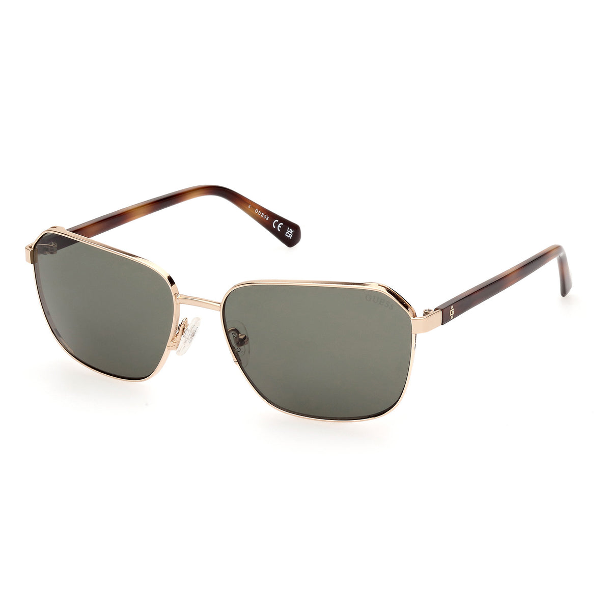 Guess GU00117 Thin Gunmetal Frame Rectangle Sunglasses Smoke Lens NEW Guess GU00117 Sunglasses Men Shiny Gunmetal 59mm New 100  main image 2