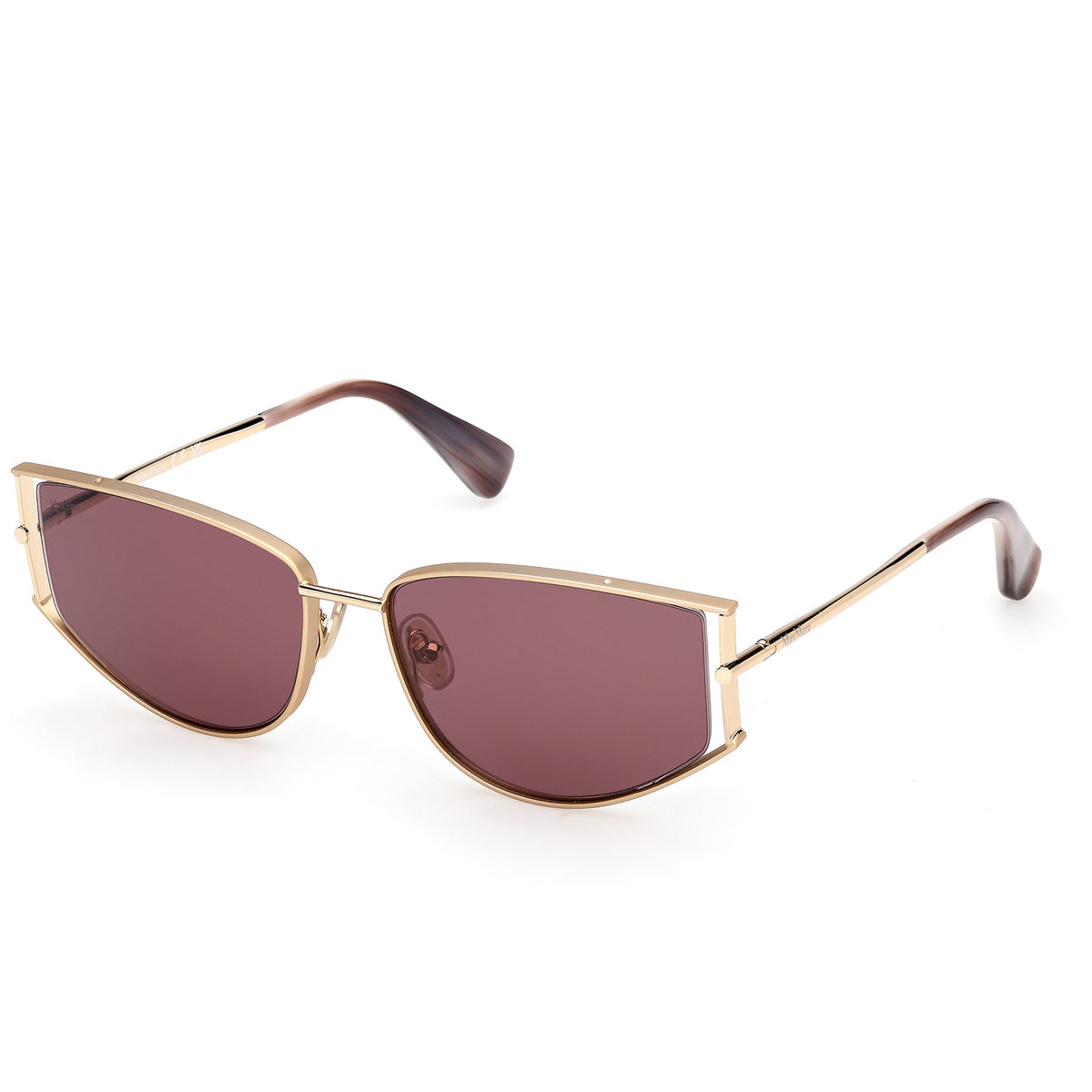 MaxMara Women\'s Mm Ilde lii Cat Eye Sunglasses Gold Copper MAX MARA MALIBU MM0028 56E Marble Brown 0028 Cat Eye  main image 3