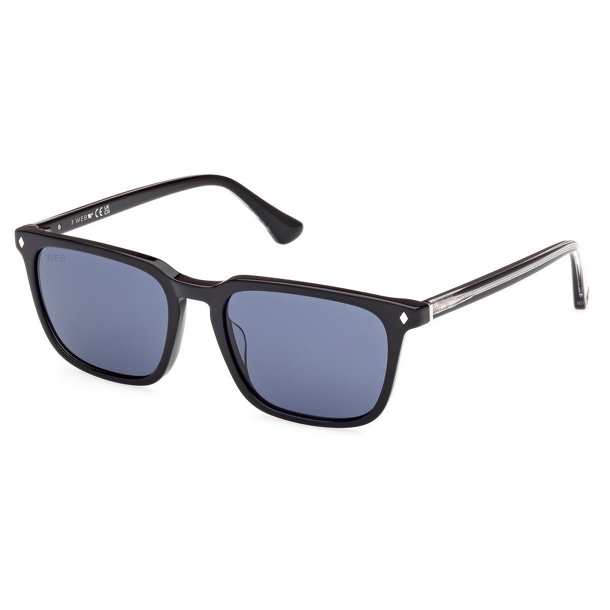Web Blue Plastic  Sunglasses Waves Recycled Sunglasses | Made with Recycled Water Bottles  main image 3