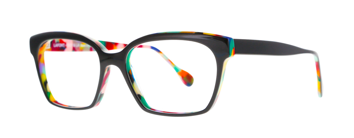 Lafont Issy & LA Sunglasses OLYMPIA 816 Black Green Floral Frames w Blue Lenses Lafont Issy & LA Sunglasses OLYMPIA 816 Black Green Floral  main image 4