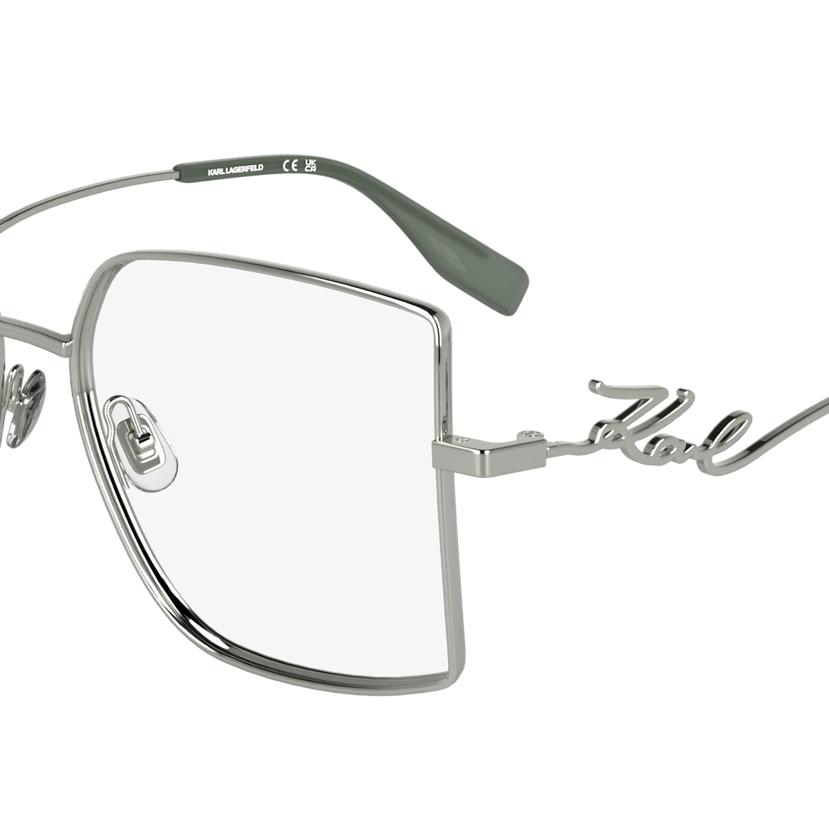 Karl Lagerfeld Silver Transparent Sunglasses with Black Lenses Kits.com -- Karl Lagerfeld KL6137 main image 3