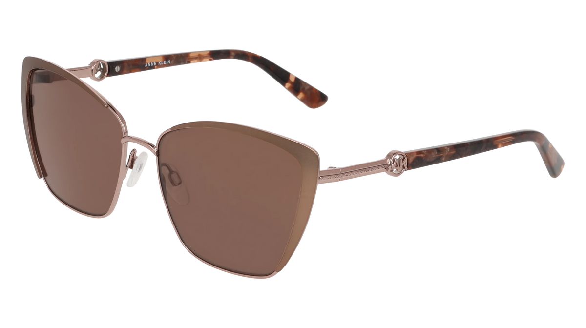 ANNE KLEIN AKS 1002 CE Brown Gold Designer Women Sunglasses Anne Klein Sunglasses AK7070 770 ROSE Gold Pink Round Frames  main image 4