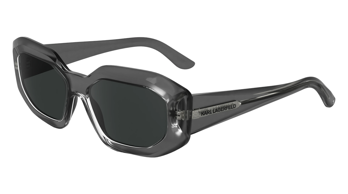 Karl Lagerfeld KL6167S Transparent Gray Rectangular Sunglasses with Dark Lenses Karl Lagerfeld KL6167S Sunglasses | Select Eyewear main image 3