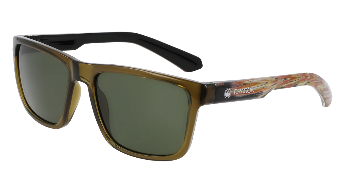 RARE Dragon Alliance Cage Sunglasses Brown Faded Clear Wrap Frame Made in USA Amazon.com : Dragon Men main image 2