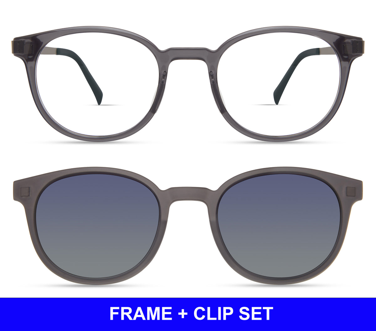 Eco GLOMMA GF UNISEX Eyeglasses & Magnet Sunglasses MGY Matte Gray NWT Eco Glomma Sun Clip - main image 3