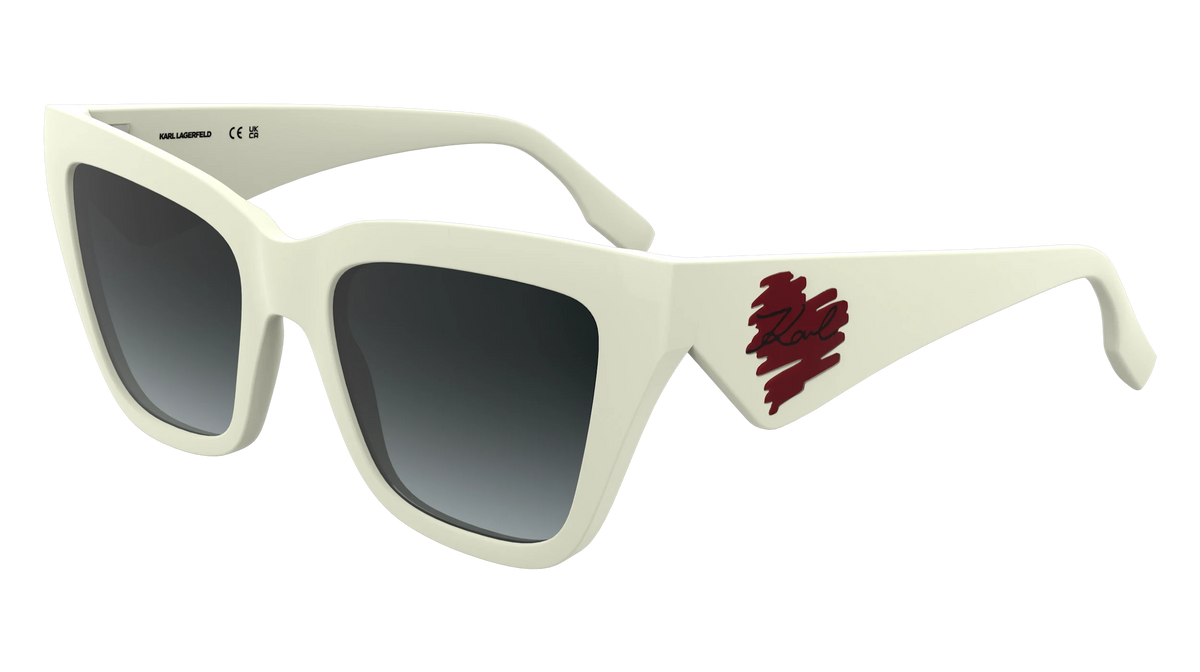 Karl Lagerfeld White Sunglasses with Karl Design in Legs Karl Lagerfeld KL6144S Sunglasses main image 3
