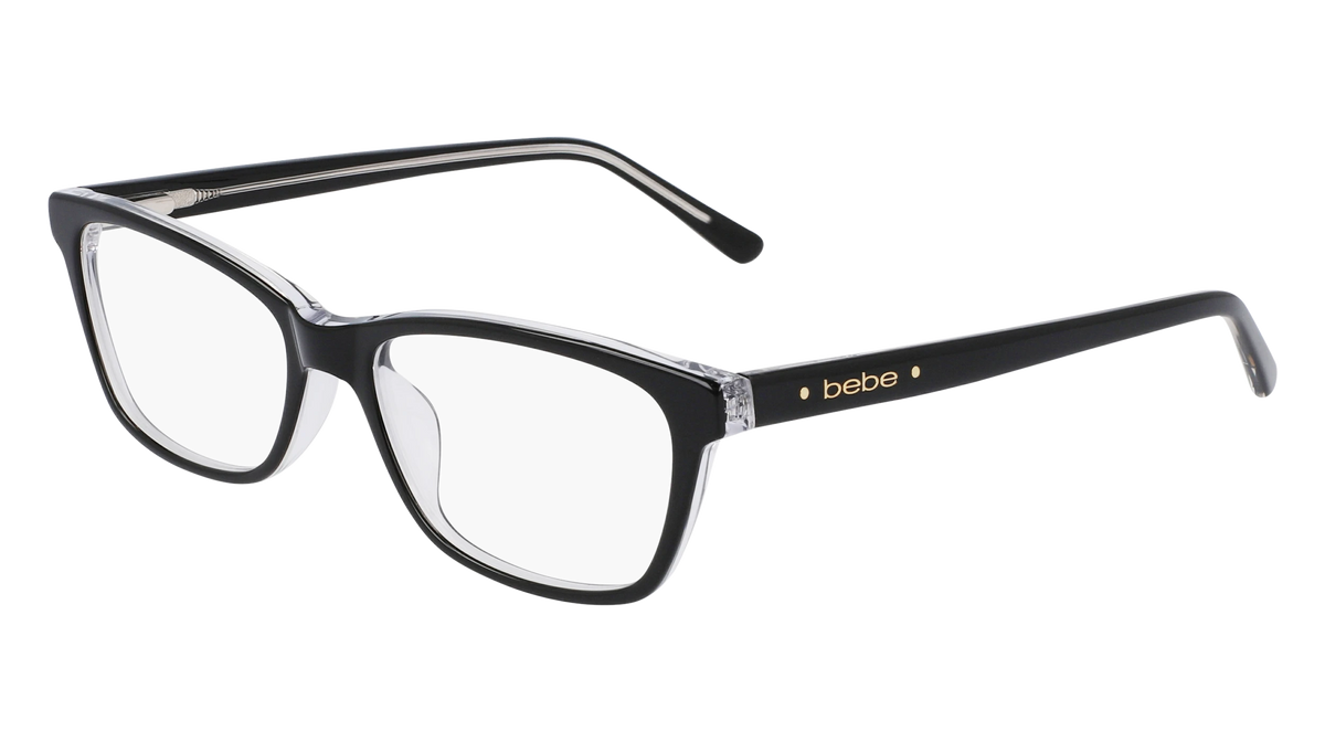 bebe Clear Frame Sunglasses with Gray Lenses Bebe Optical & Bebe/swarovski Crystals Designer Glasses  main image 4