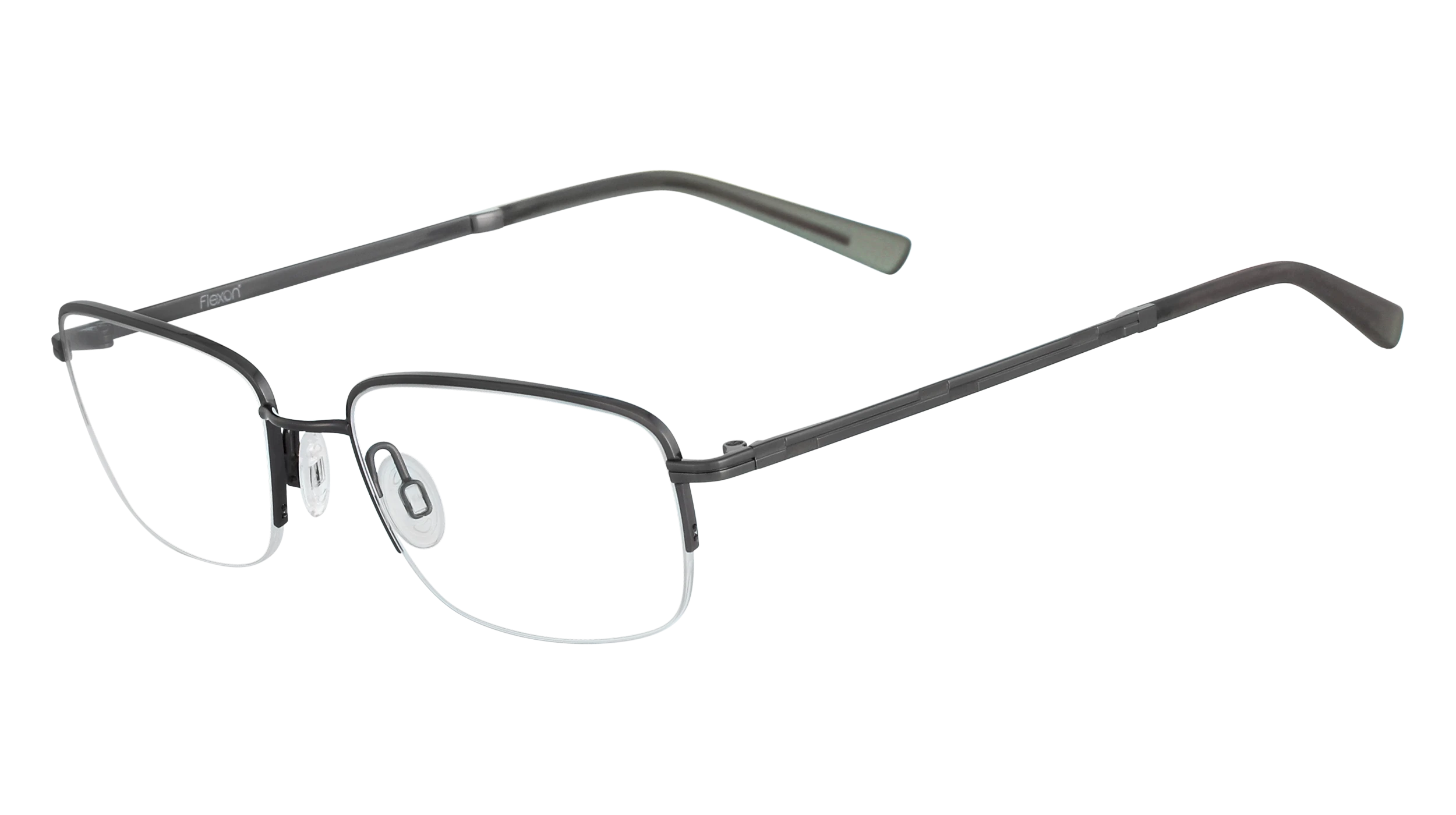 Occhiali Da Sole Flexon Uomo Modello E1147 - Montatura Retrò In Metallo, Lenti 55mm, Colore Nero Opaco/Gunmetal, Custodia Inclusa
