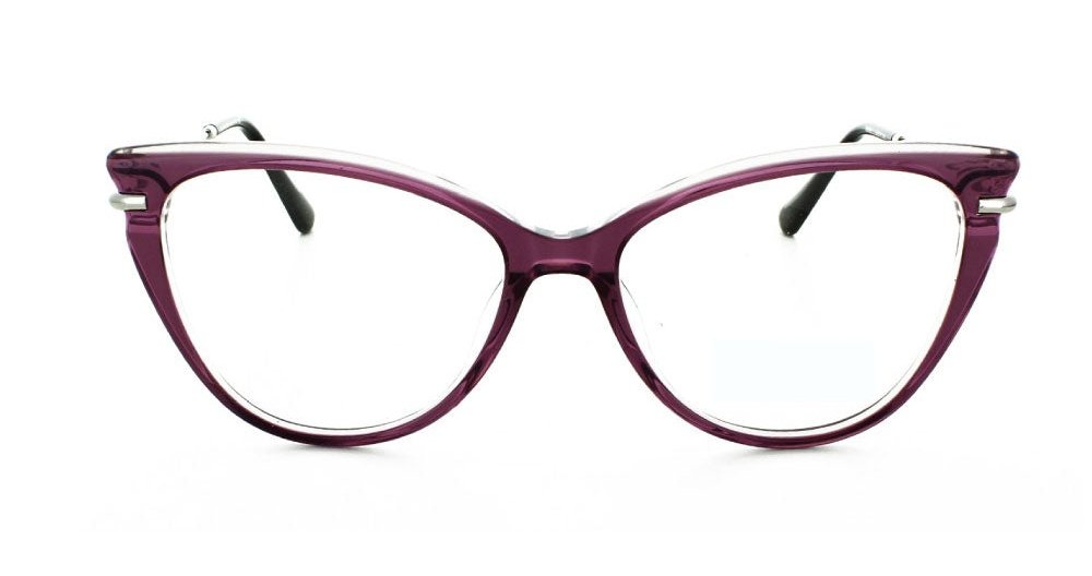 Women's full rim plastic cat-eye eyeglass frame in color black/shiny gold by Tribeca Eyewear