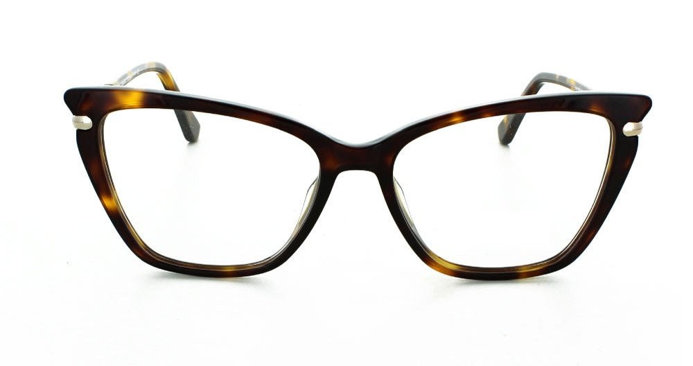 Women's full rim plastic squared cat-eye eyeglass frame in color tort/gold by Tribeca Eyewear.